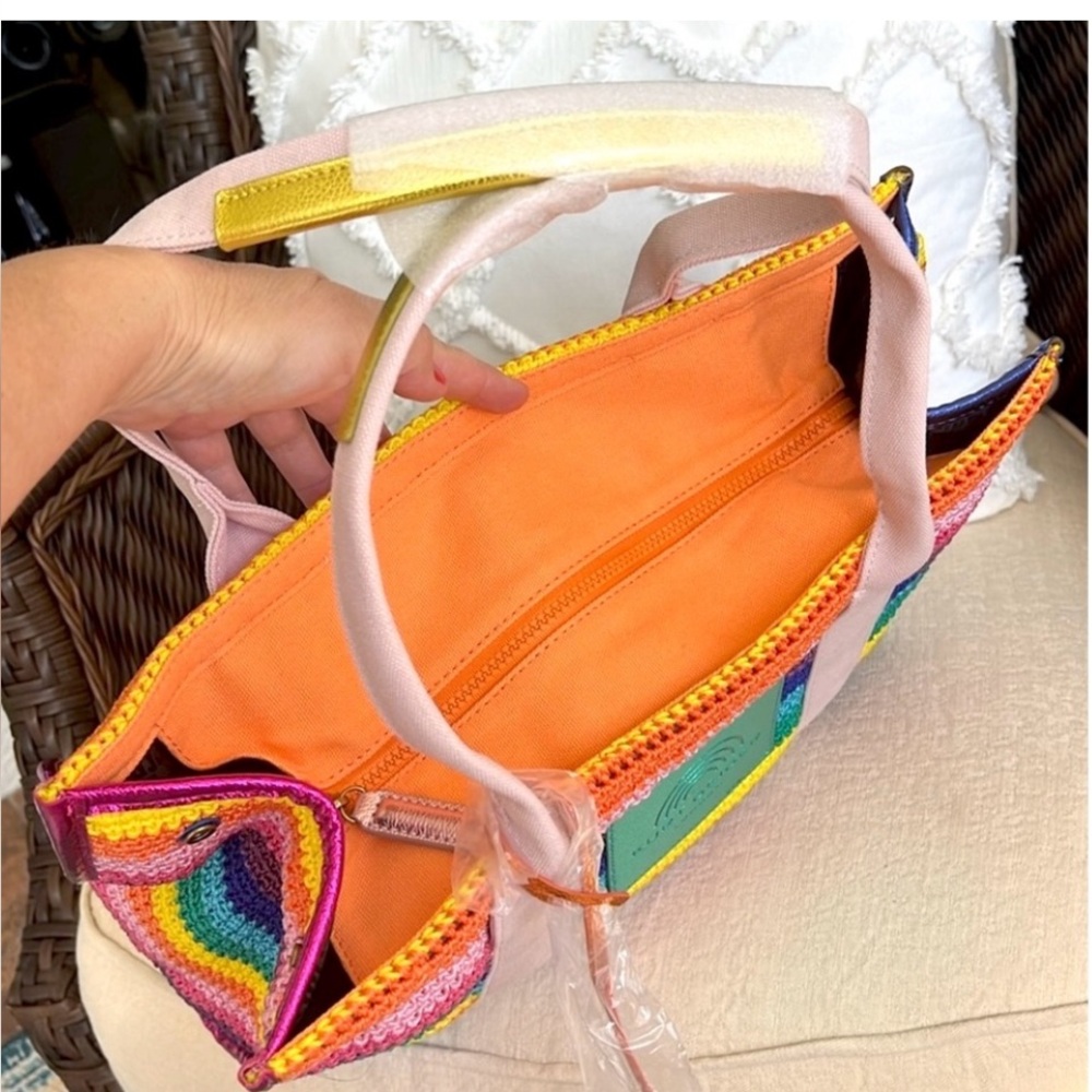 KURT GEIGER Southbank crochet rainbow large tote - Picture 11 of 16